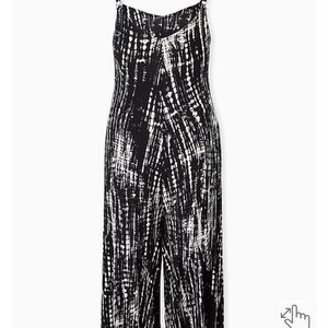 Torrid black tie dye jumpsuit